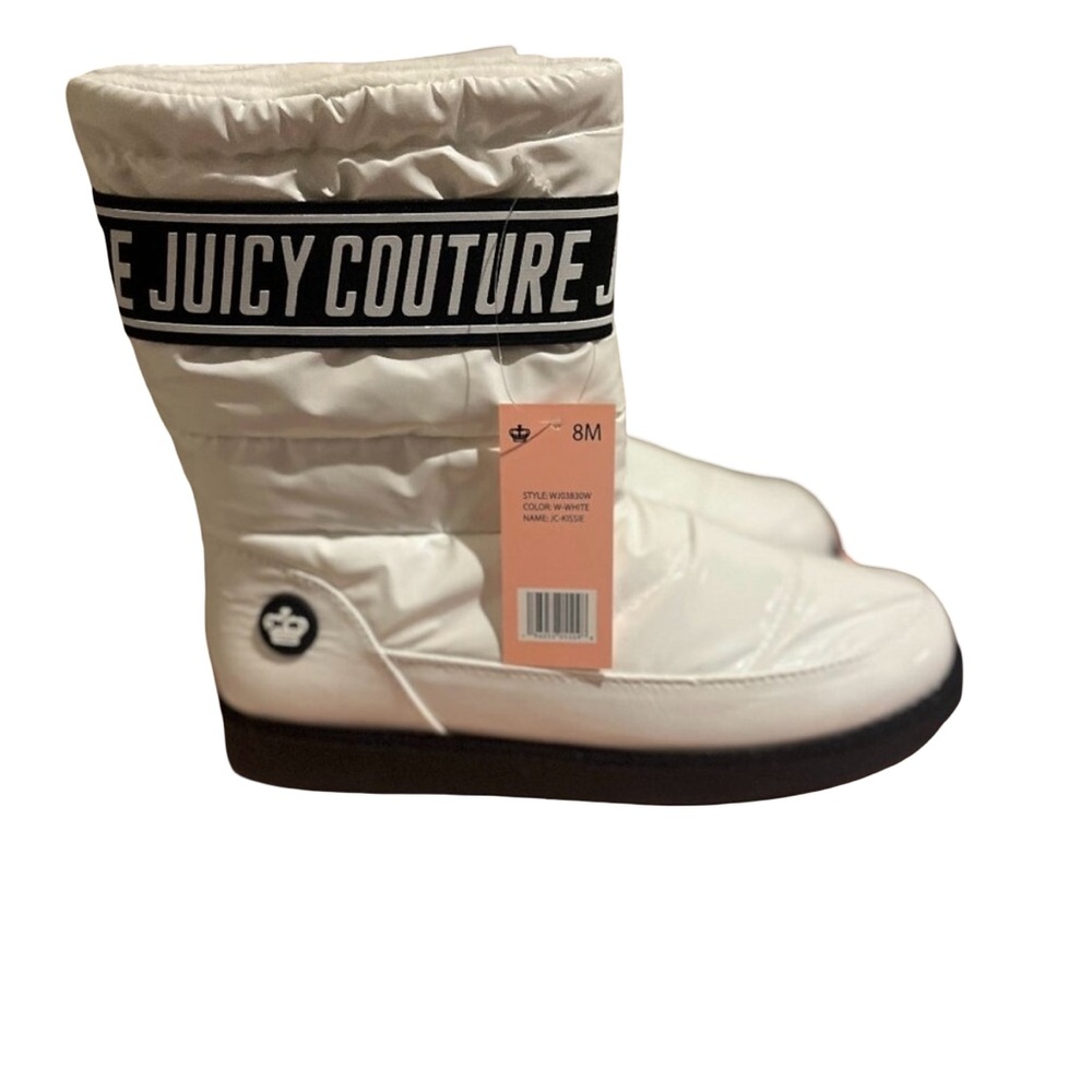 NWT Juicy Couture Kissie snow boot white and black size 8